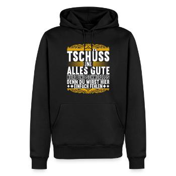 Abschiedsgeschenk Kollege Jobwechsel - Männer Premium Bio Hoodie - Schwarz - Vorne - Nico (187cm)