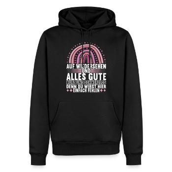 Abschiedsgeschenk Kollege Jobwechsel - Männer Premium Bio Hoodie - Schwarz - Vorne - Nico (187cm)