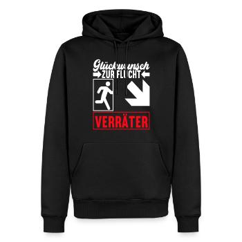 Abschiedsgeschenk Kollege Jobwechsel - Männer Premium Bio Hoodie - Schwarz - Vorne - Nico (187cm)