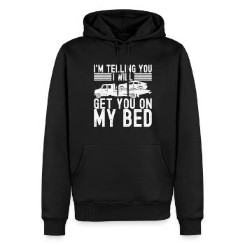 Abschleppwagen Abschleppdienst - Männer Premium Bio Hoodie - Schwarz - Vorne - Nico (187cm)