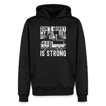 Service de remorquage de dépanneuse - Sweat à capuche Premium bio Homme - noir - Devant - Nico (187cm)