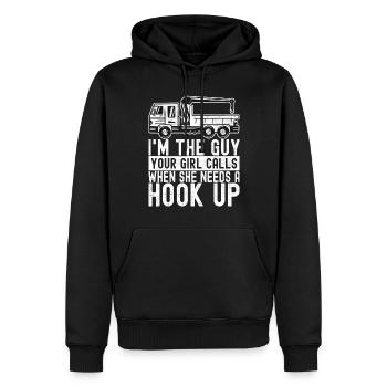 Service de remorquage de dépanneuse - Sweat à capuche Premium bio Homme - noir - Devant - Nico (187cm)