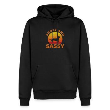 Teckel - Sweat à capuche Premium bio Homme - noir - Devant - Nico (187cm)