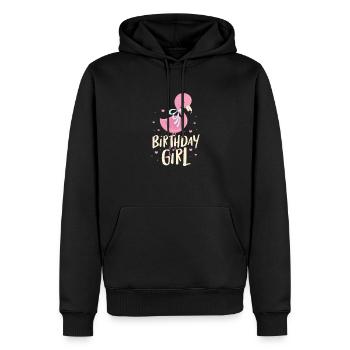 Flamingo Anniversaire Fille Oiseau Rose Cadeau - Sweat à capuche Premium bio Homme - noir - Devant - Nico (187cm)