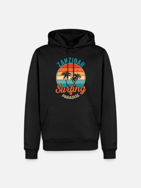 Zanzibar Surfen Tansania Palmenstrand Paradies Sou - Männer Premium Bio Hoodie - Schwarz
