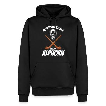 Obtenir mon cor des Alpes de Alpen Musikinstrum - Sweat à capuche Premium bio Homme - noir - Devant - Nico (187cm)
