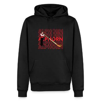 Musicien suisse Alphorn instrument de musique Alpen Sc - Sweat à capuche Premium bio Homme - noir - Devant - Nico (187cm)