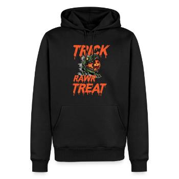 T-Rex Halloween Citrouille Drôle Horreur Costume Dino - Sweat à capuche Premium bio Homme - noir - Devant - Nico (187cm)