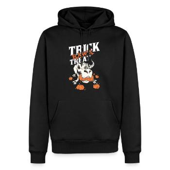 Squelette T-Rex Halloween Creepy Dino Horror Din - Sweat à capuche Premium bio Homme - noir - Devant - Nico (187cm)