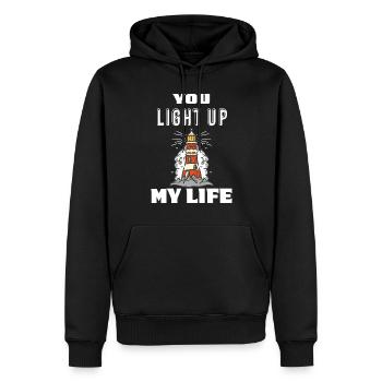 Leuchtturm Hoffnung Anker Meer Ozean Kapitän Nauti - Männer Premium Bio Hoodie - Schwarz - Vorne - Nico (187cm)