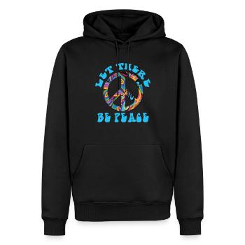 Friedenszeichen Liebe Freiheit Frieden Hippie und - Männer Premium Bio Hoodie - Schwarz - Vorne - Nico (187cm)