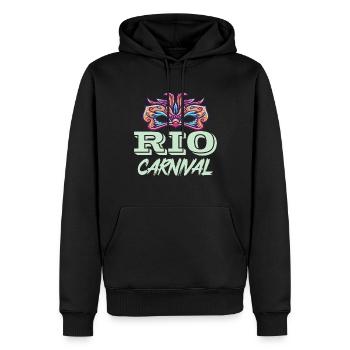 Carnaval Rio de Janeiro Brésil Carnaval Masque F - Sweat à capuche Premium bio Homme - noir - Devant - Nico (187cm)