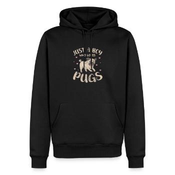 Carlin - Sweat à capuche Premium bio Homme - noir - Devant - Nico (187cm)
