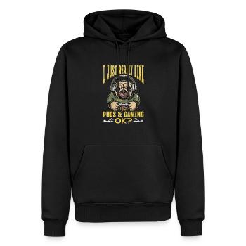 Carlin - Sweat à capuche Premium bio Homme - noir - Devant - Nico (187cm)