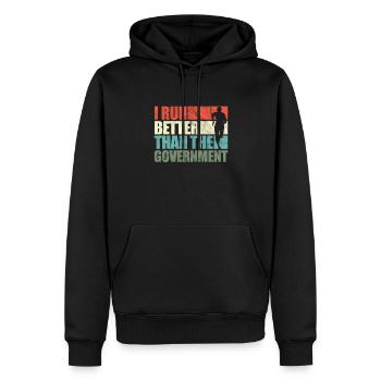 Running Runner Jogging Jogging Runner Cadeau - Sweat à capuche Premium bio Homme - noir - Devant - Nico (187cm)