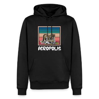 Griechenland Akropolis griechische Stadt Ruine Ath - Männer Premium Bio Hoodie - Schwarz - Vorne - Nico (187cm)