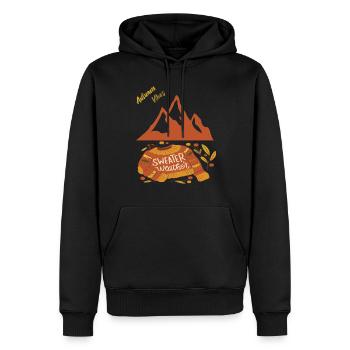 Montagnes d’automne Alpes Randonnée Suisse Randonnée - Sweat à capuche Premium bio Homme - noir - Devant - Nico (187cm)