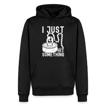 Magnet Fischer Magnet Pêche - Sweat à capuche Premium bio Homme - noir - Devant - Nico (187cm)