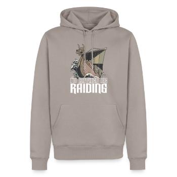 Vikings Norse mythology - Men’s Premium Organic Hoodie - taupe - Front - Nico (187cm)