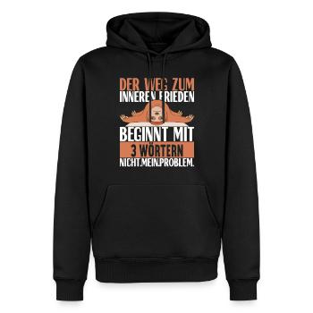 Yoga Faultier - Männer Premium Bio Hoodie - Schwarz - Vorne - Nico (187cm)