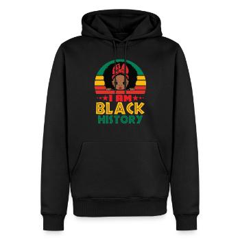 Black History Women Proud Black Melanin Festival - Sweat à capuche Premium bio Homme - noir - Devant - Nico (187cm)