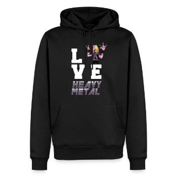 Love Heavy Metal Rock You Metal Fan Rocking Hard R - Männer Premium Bio Hoodie - Schwarz - Vorne - Nico (187cm)