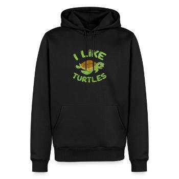 Tortue - Sweat à capuche Premium bio Homme - noir - Devant - Nico (187cm)