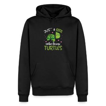 Tortue - Sweat à capuche Premium bio Homme - noir - Devant - Nico (187cm)