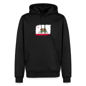 Kalifornien - Männer Premium Bio Hoodie - Schwarz - Vorne - Nico (187cm)