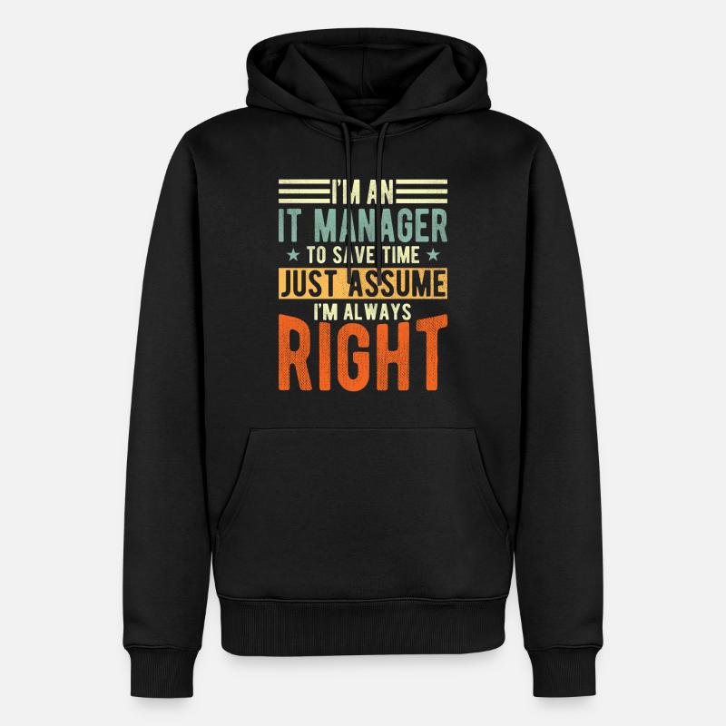 Responsable informatique - Sweat à capuche Premium bio Homme - noir