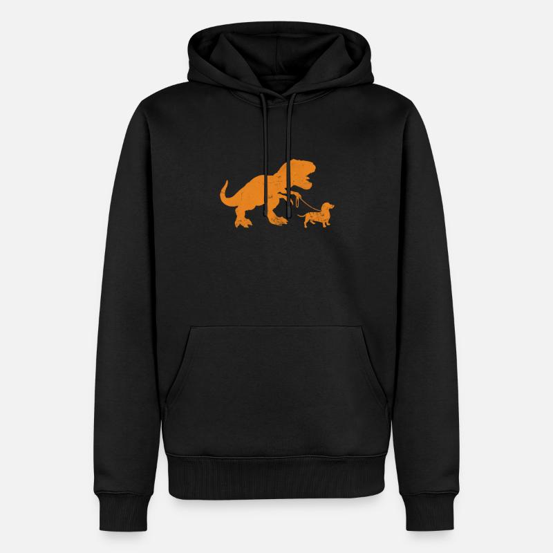 Teckel T-Rex - Sweat à capuche Premium bio Homme - noir