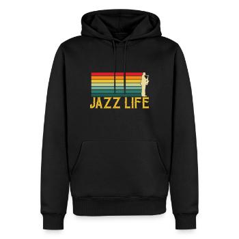 Jazz Life Musiker Saxophon Musik Orchester - Männer Premium Bio Hoodie - Schwarz - Vorne - Nico (187cm)