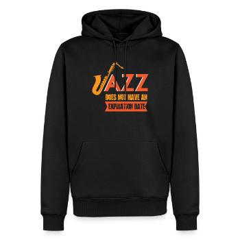 Saxophone Jazz Orchestra Musiciens Smooth Jazz - Sweat à capuche Premium bio Homme - noir - Devant - Nico (187cm)