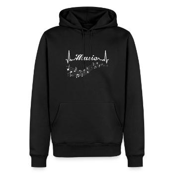 Jazz heartbeat musique chanteur mélodie saxophone - Sweat à capuche Premium bio Homme - noir - Devant - Nico (187cm)