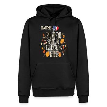 Tour Eiffel Citrouille Paris Automne France Automne i - Sweat à capuche Premium bio Homme - noir - Devant - Nico (187cm)