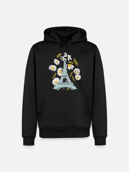 Eiffeltårnet Efterårsblomst Paris Efterår i Frankrig - Herre Premium økologisk hoodie - sort