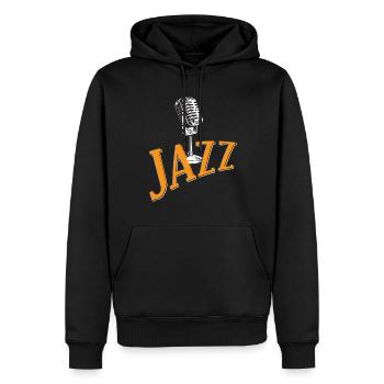 Music Jazz Melody Musicians Saxophone Orchestra Musi - Men’s Premium Organic Hoodie - black - Front - Nico (187cm)