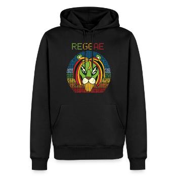 Rasta Alien Reggae Retro Jamaika Souvenir Rastafar - Männer Premium Bio Hoodie - Schwarz - Vorne - Nico (187cm)