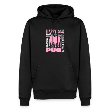 Carlin Chien Chien Ami Pet Pug Pug Pug Cadeau - Sweat à capuche Premium bio Homme - noir - Devant - Nico (187cm)