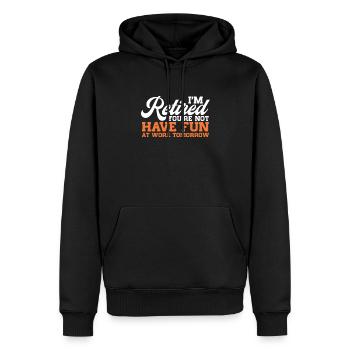 Pension de retraite Pension de pensionné Cadeau de pension de pensionné - Sweat à capuche Premium bio Homme - noir - Devant - Nico (187cm)