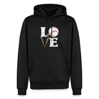 Softball - Sweat à capuche Premium bio Homme - noir - Devant - Nico (187cm)