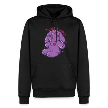 Voodoo-Häschen Tut es weh? Voodoo Puppe Halloween - Männer Premium Bio Hoodie - Schwarz - Vorne - Nico (187cm)