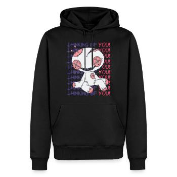 Poupée vaudou effrayante qui pense à vous sorcellerie - Sweat à capuche Premium bio Homme - noir - Devant - Nico (187cm)