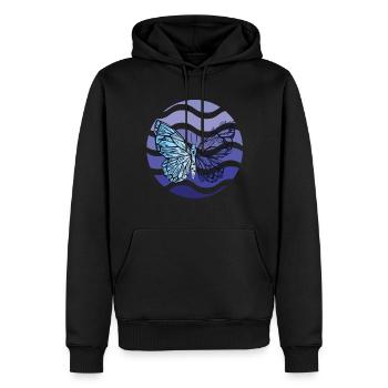 Schmetterling Retro für Frühling Schmetterlinge im - Männer Premium Bio Hoodie - Schwarz - Vorne - Nico (187cm)