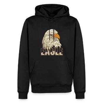 Eagle Nature Fauconnerie de montagne Oiseaux de proie Faucon autour des palombes - Sweat à capuche Premium bio Homme - noir - Devant - Nico (187cm)