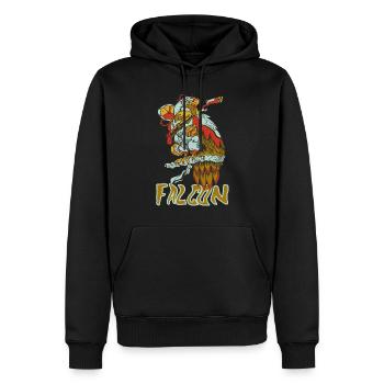Eagle Nature Fauconnerie de montagne Oiseaux de proie Faucon autour des palombes - Sweat à capuche Premium bio Homme - noir - Devant - Nico (187cm)