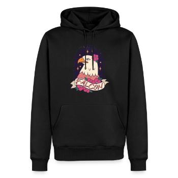 Eagle Brave Ornithologue Fauconnerie Fauconnerie Faucon Faucon Vö - Sweat à capuche Premium bio Homme - noir - Devant - Nico (187cm)