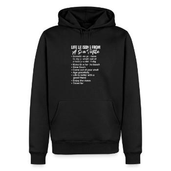 Tortue - Sweat à capuche Premium bio Homme - noir - Devant - Nico (187cm)