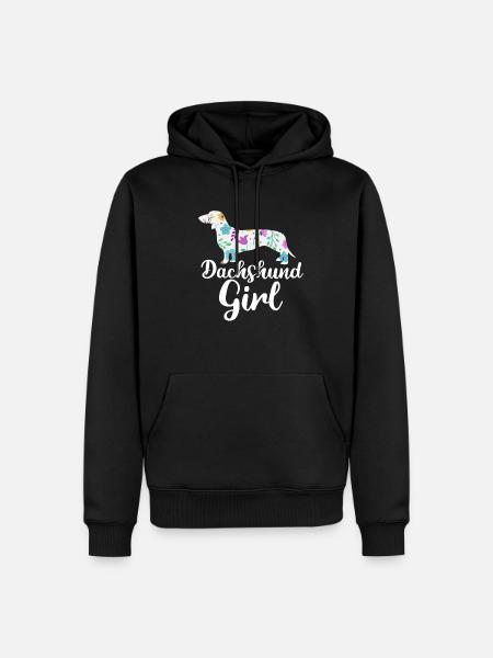 Teckel Fille - Sweat à capuche Premium bio Homme - noir