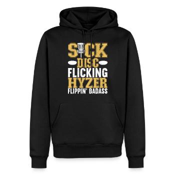 Disc Golf Disc Golfer - Men’s Premium Organic Hoodie - black - Front - Nico (187cm)